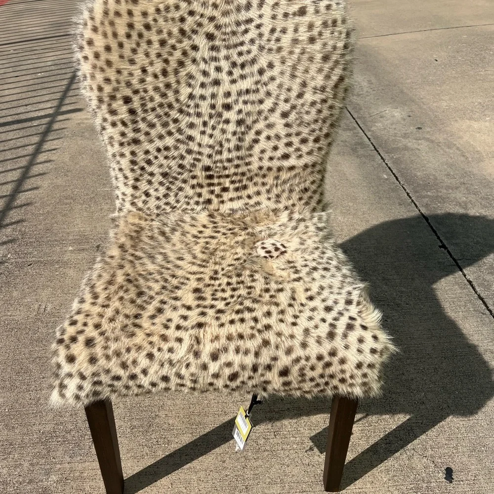OKA goat hair Leopard Print Faux Fur Accent designup Houston Texas pick up only